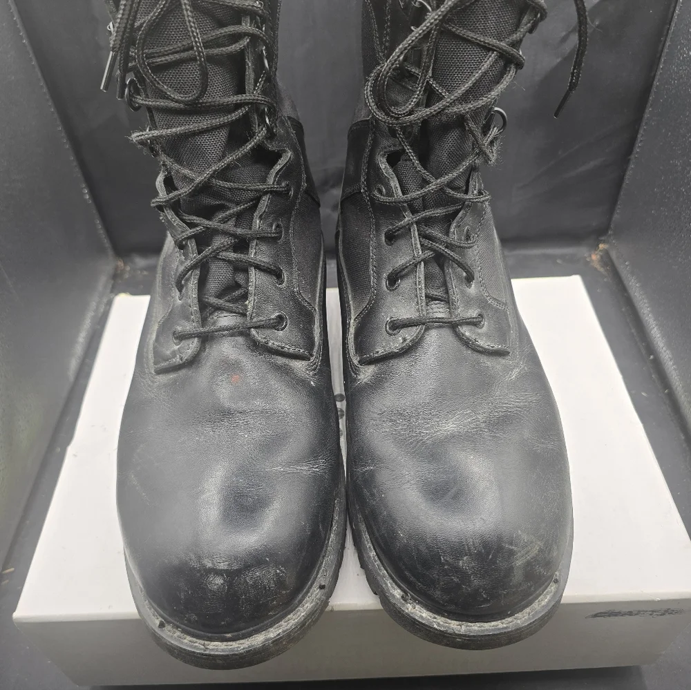 Black Leather Men's Boots‎